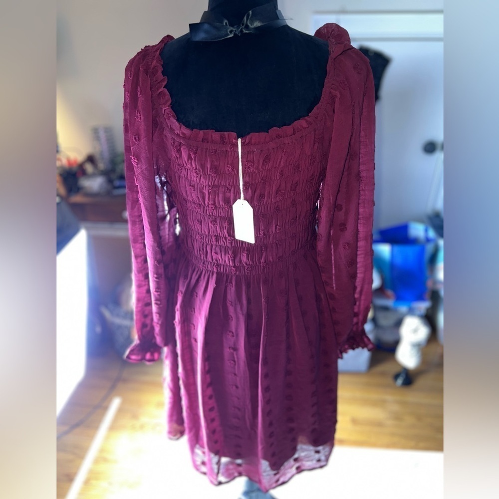 Women’s Large Jodifl Elegant Burgundy Dress NWT - Picture 8 of 8